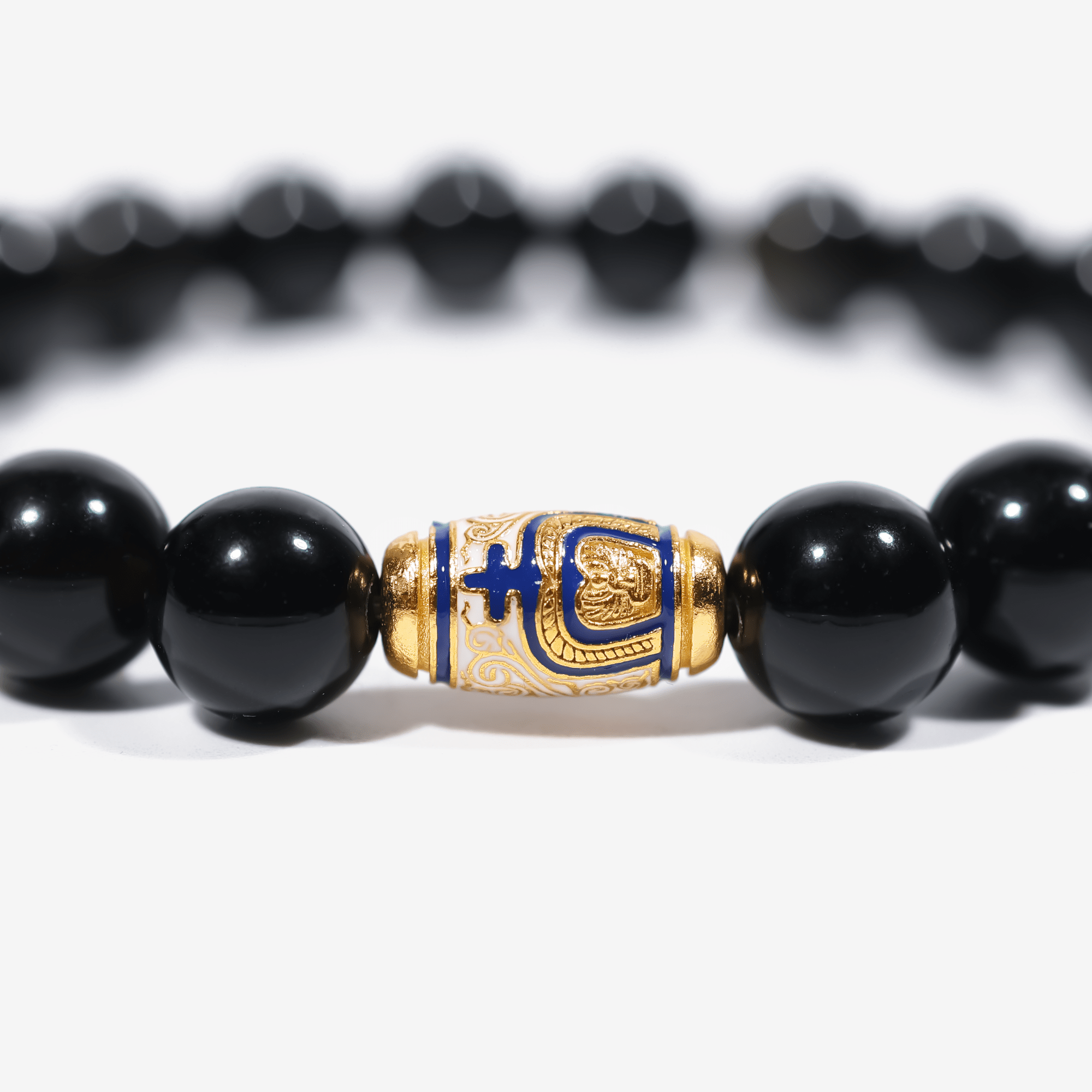 Golden Enameled Obsidian Bracelet - JWPatronus