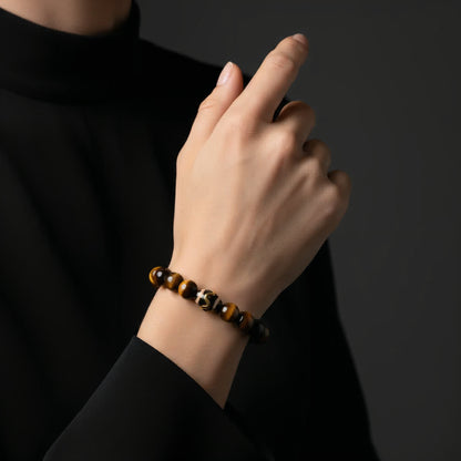 Kailash Tiger’s Eye Dzi Bracelet - JWPatronus