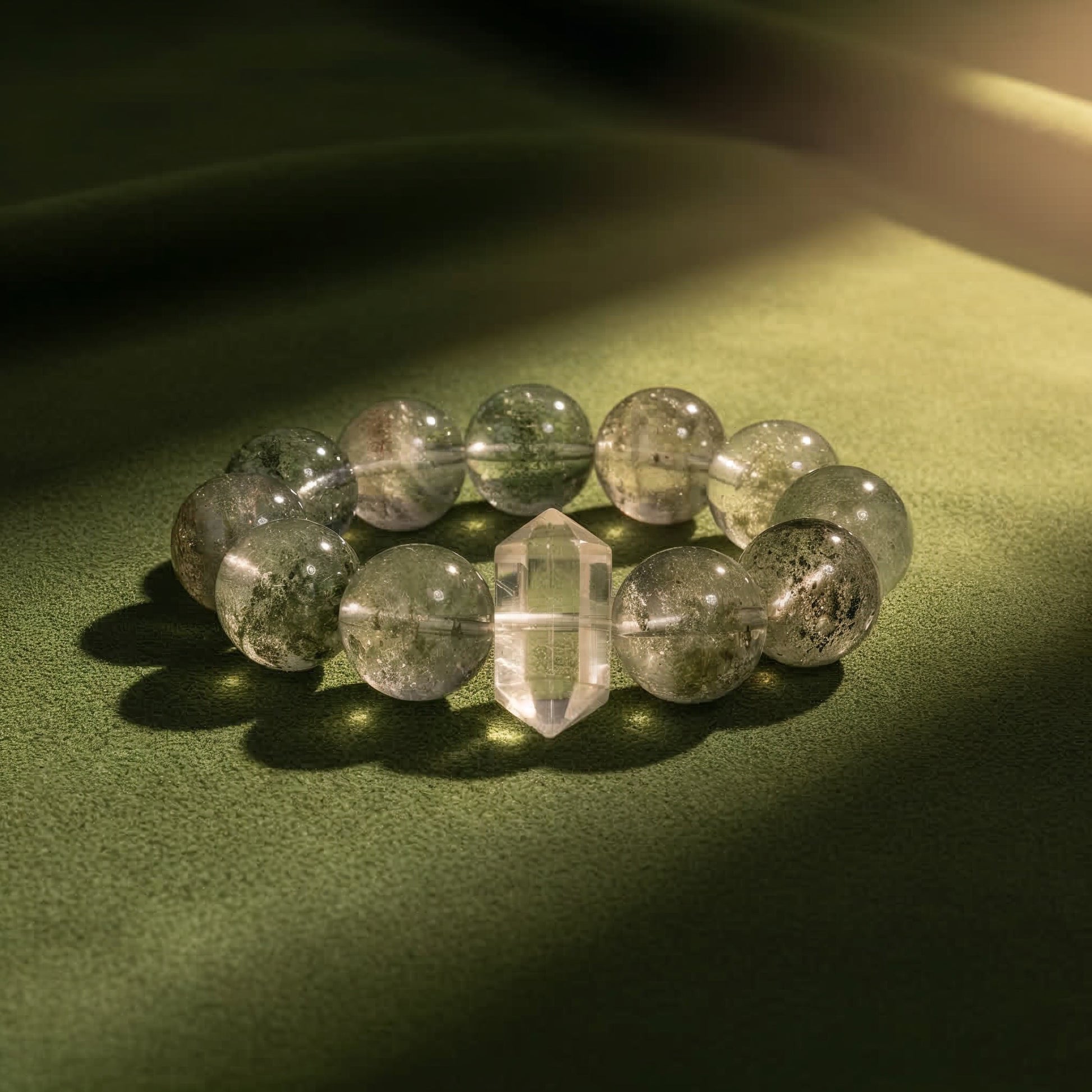 Mystic Forest Green Phantom Quartz Bracelet - JWPatronus