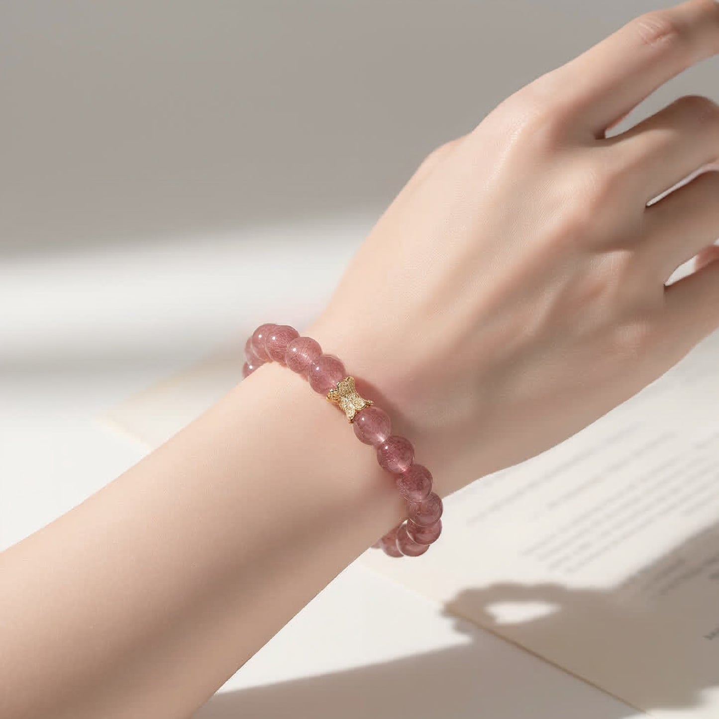 Frostborn Strawberry Quartz Bracelet - JWPatronus