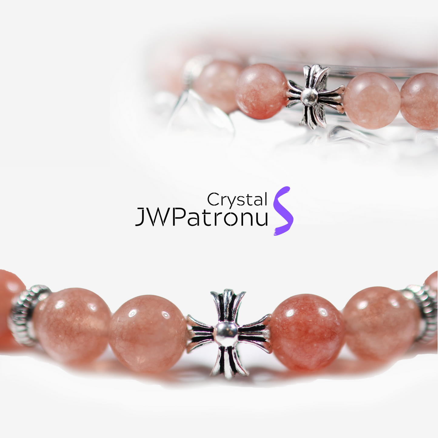 Strawberry Cross Crystal Bracelet