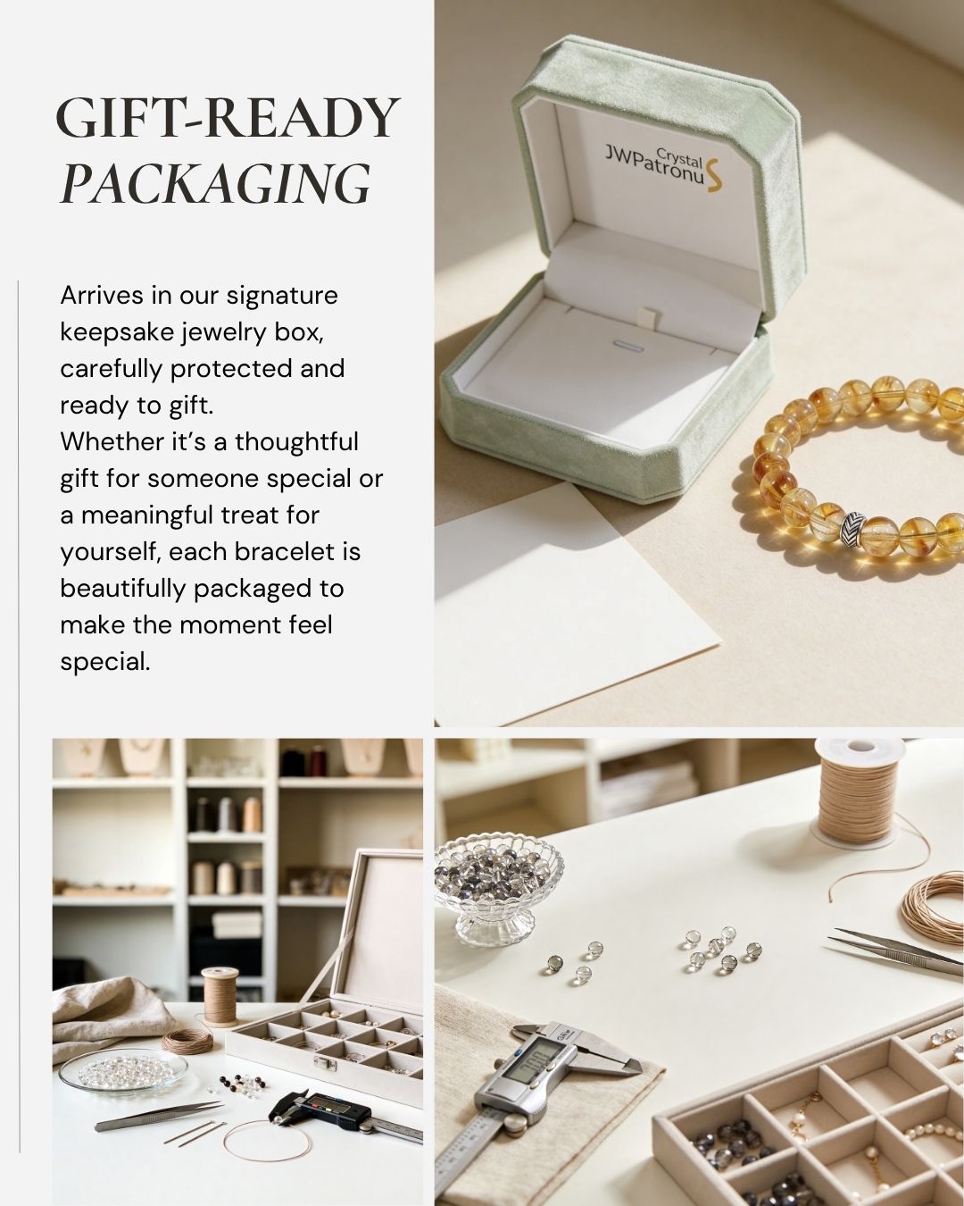 Brilliant Citrine Bracelet presented in a gift-ready keepsake jewelry box for thoughtful gifts, self-gifting, and meaningful everyday moments.