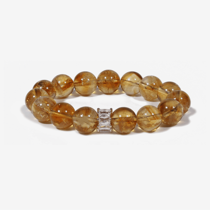 Radiant Citrine Bracelet – natural Brazilian citrine beaded bracelet on white background