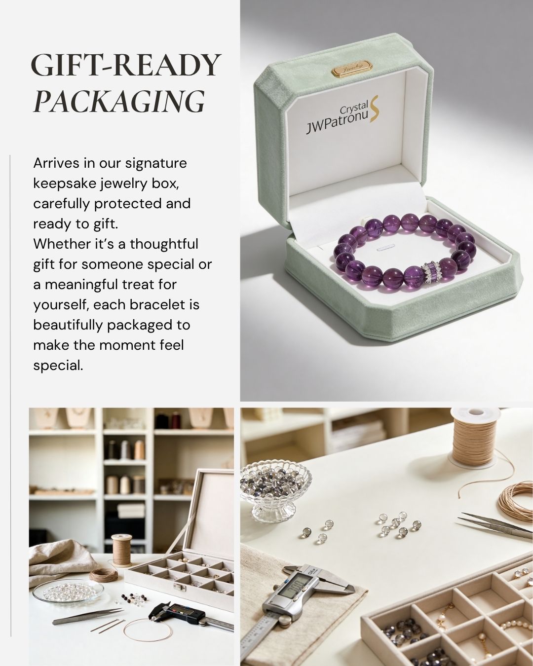 Royal Amethyst Elegance Bracelet presented in a gift-ready keepsake jewelry box for thoughtful gifts, self-gifting, and meaningful everyday wear.