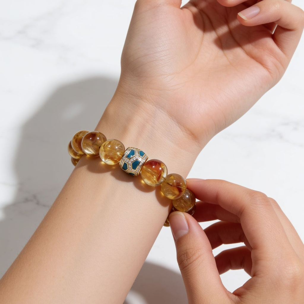 Amber Glow Citrine Bracelet by JWPatronus – natural crystal bracelet for women