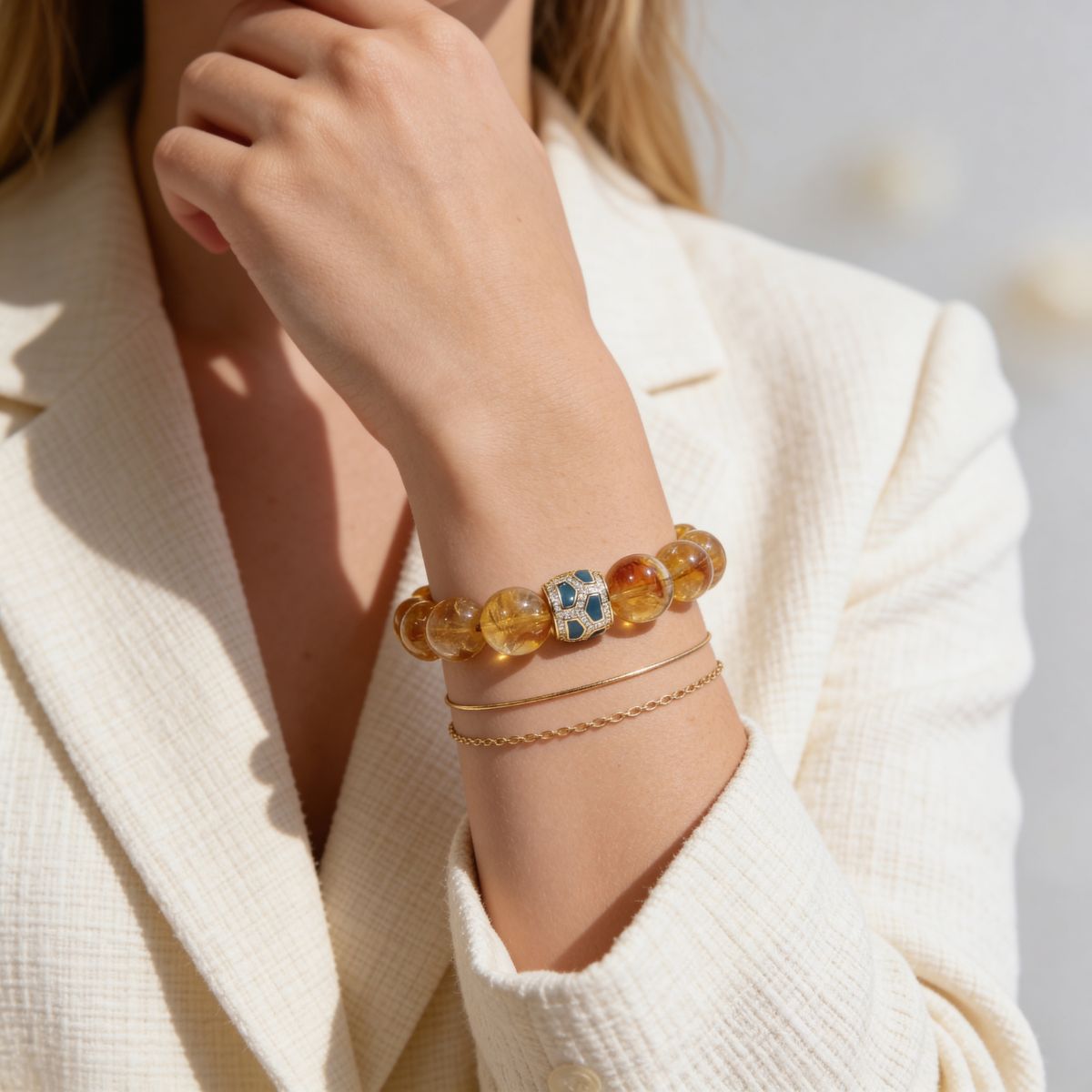 Amber Glow Citrine Bracelet by JWPatronus – natural crystal bracelet for women