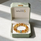 Amber Glow Citrine Bracelet presented in the signature JWPatronus gift box.