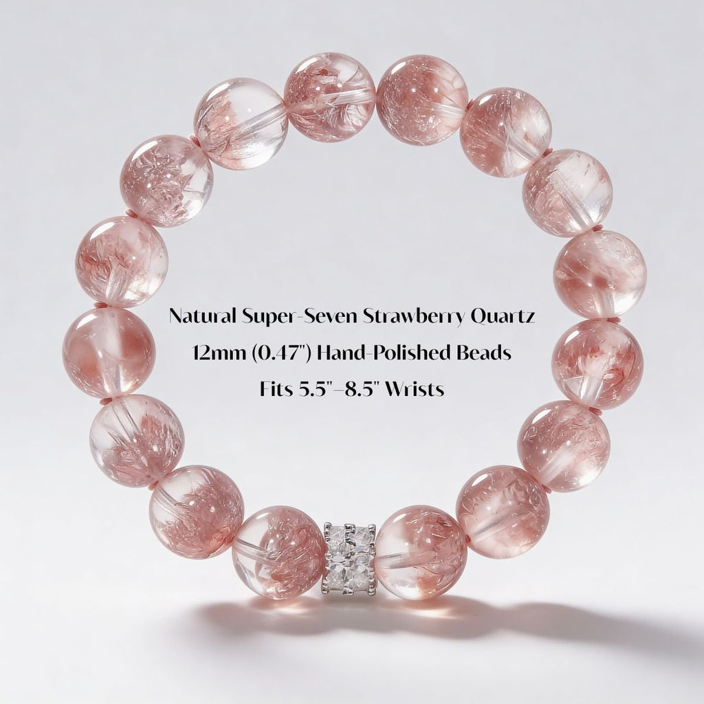 Aurora Bloom Strawberry Quartz Bracelet by JWPatronus – natural crystal bracelet for women