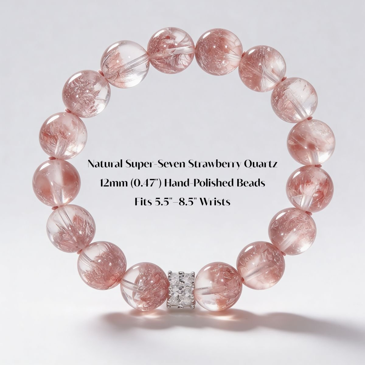 Aurora Bloom Strawberry Quartz Bracelet by JWPatronus – natural crystal bracelet for women