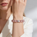 Aurora Bloom Strawberry Quartz Bracelet by JWPatronus – natural crystal bracelet for women