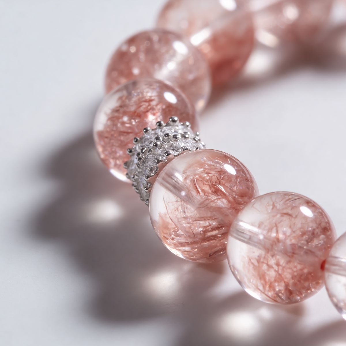 Aurora Bloom Strawberry Quartz Bracelet by JWPatronus – natural crystal bracelet for women