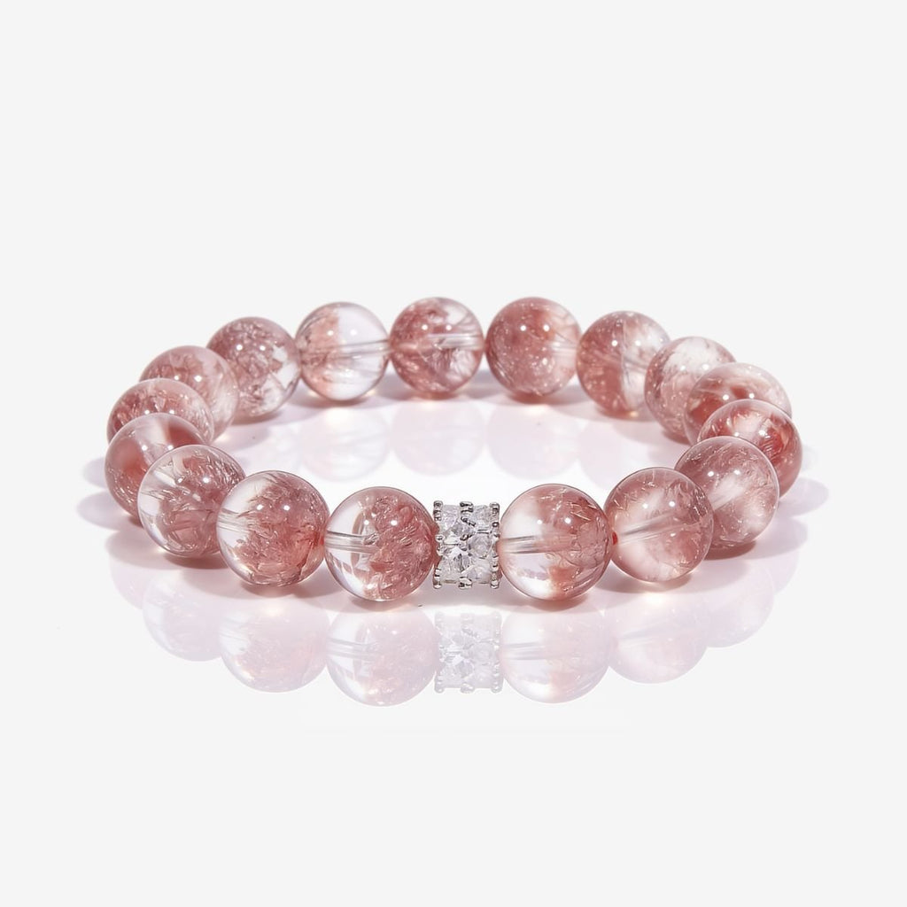 Aurora Bloom Strawberry Quartz Bracelet by JWPatronus – natural crystal bracelet for women