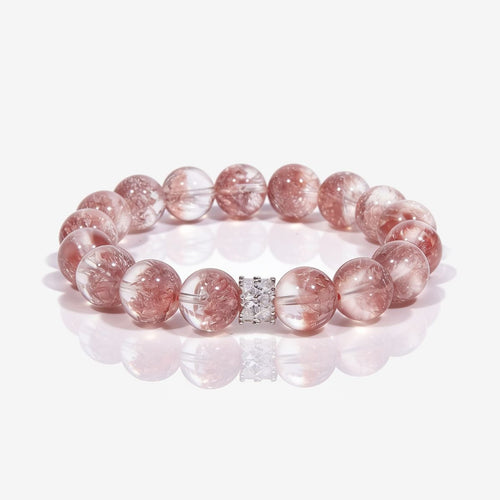 Aurora Bloom Strawberry Quartz Bracelet by JWPatronus – natural crystal bracelet for women