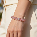 Aurora Bloom Strawberry Quartz Bracelet by JWPatronus – natural crystal bracelet for women