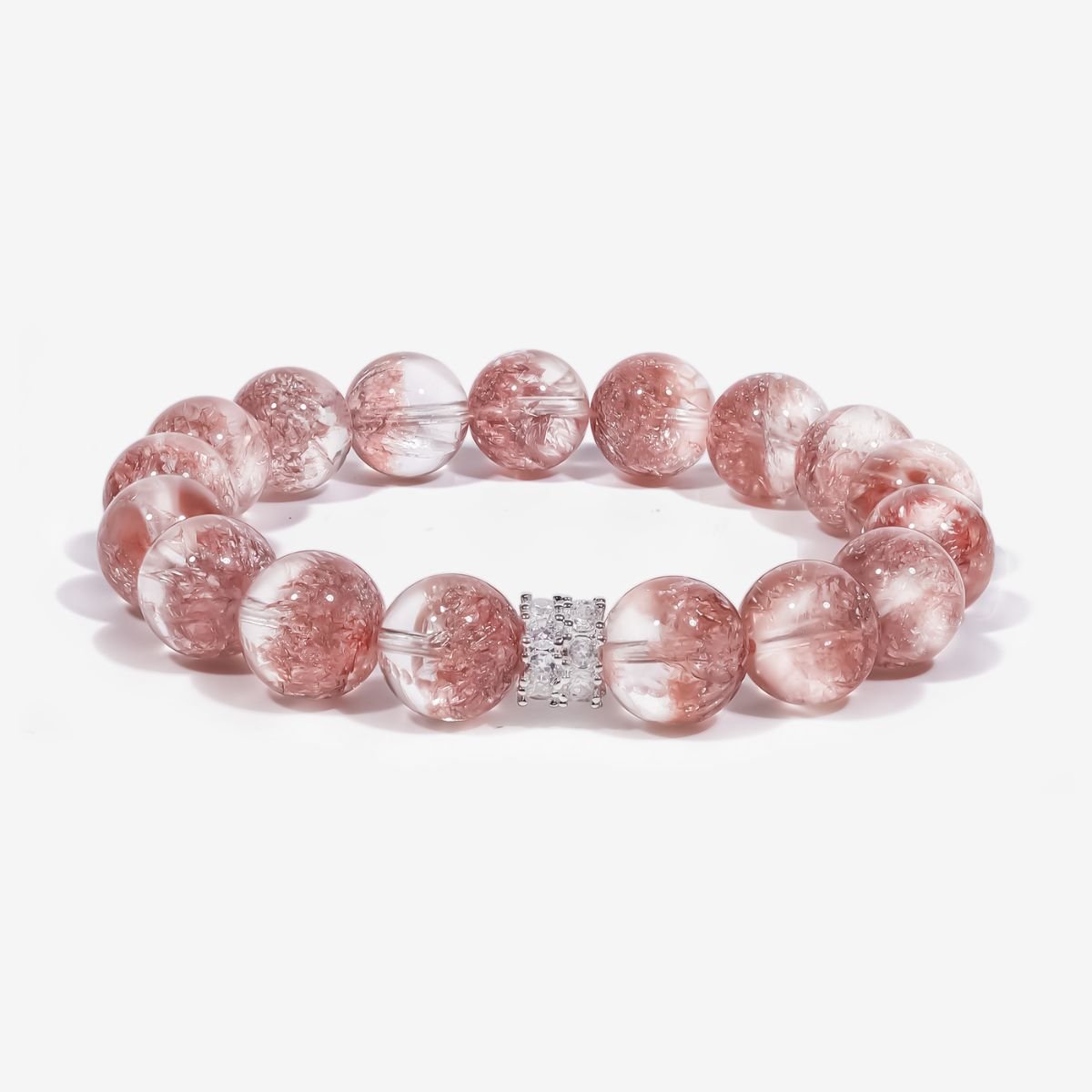Aurora Bloom Strawberry Quartz Bracelet by JWPatronus – natural crystal bracelet for women