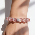 Aurora Bloom Strawberry Quartz Bracelet by JWPatronus – natural crystal bracelet for women