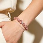Aurora Bloom Strawberry Quartz Bracelet by JWPatronus – natural crystal bracelet for women
