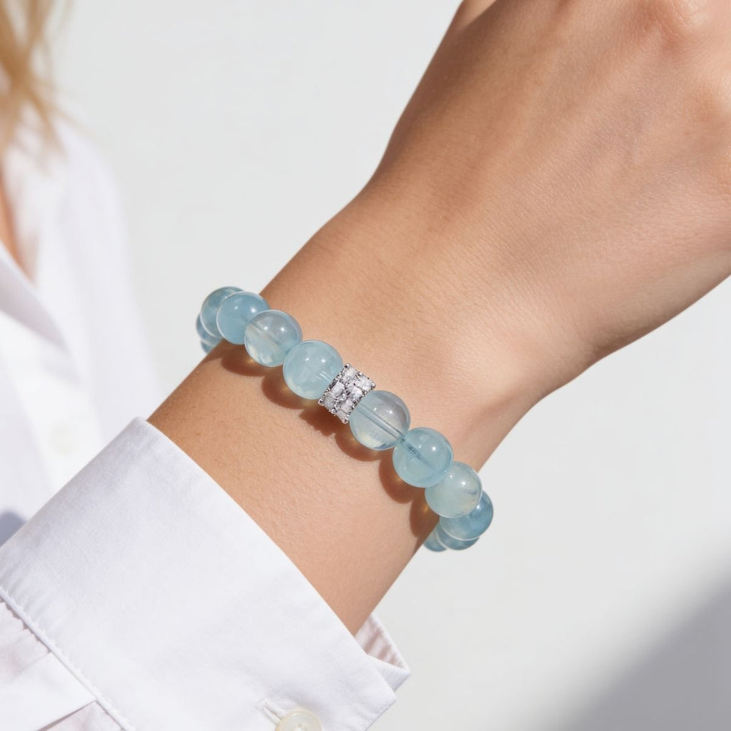 Blue Horizon Aquamarine Bracelet by JWPatronus – natural crystal bracelet for women