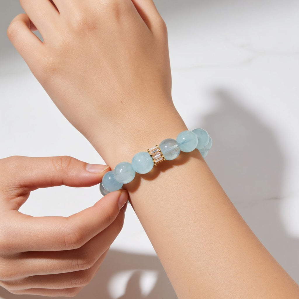 Blue Horizon Aquamarine Bracelet by JWPatronus – natural crystal bracelet for women