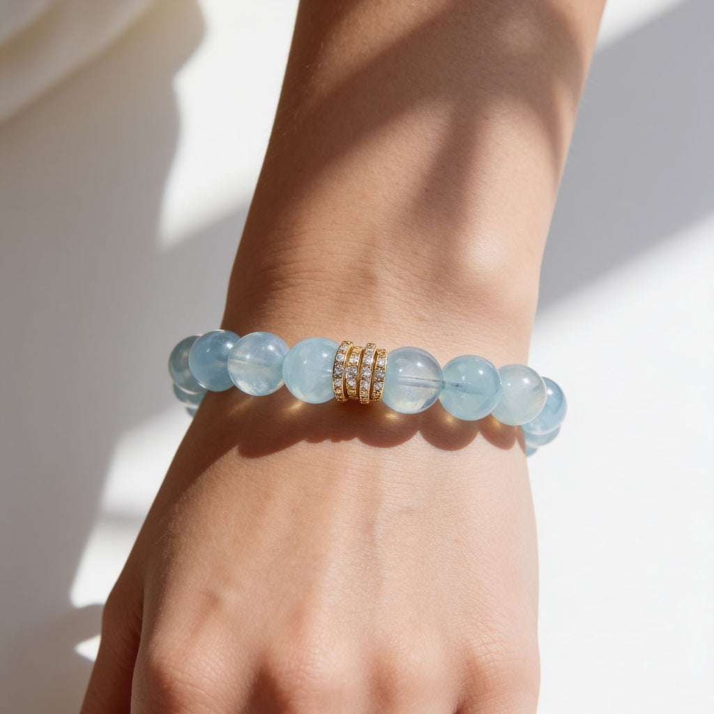 Blue Horizon Aquamarine Bracelet by JWPatronus – natural crystal bracelet for women