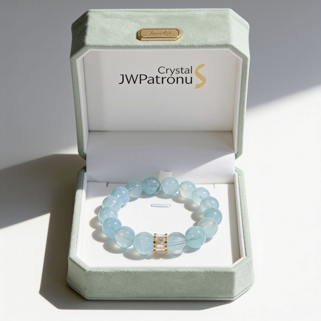 Blue Horizon Aquamarine Bracelet by JWPatronus – natural crystal bracelet for women