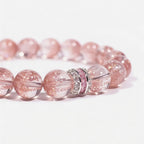 Blush Harmony Strawberry Quartz Beaded Bracelet by JWPatronus – natural crystal bracelet for women