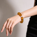 Natural Citrine beaded bracelet for women styled with a simple everyday outfit