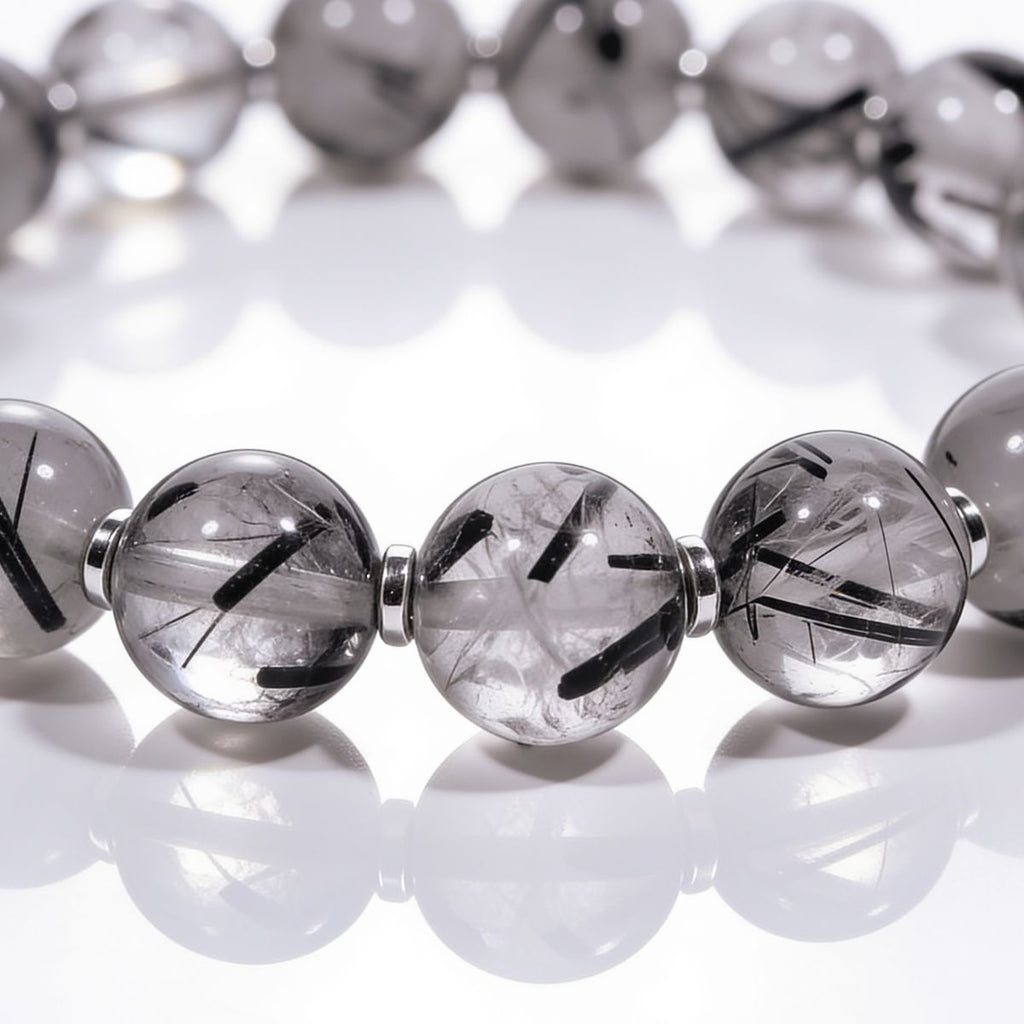 Calm Armor Black Rutilated Quartz Bracelet by JWPatronus – natural crystal bracelet for women