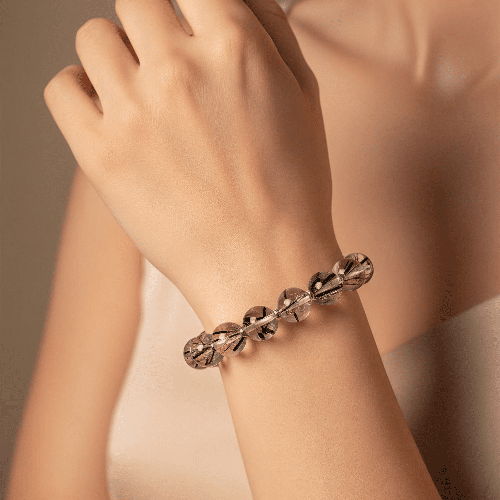 Calm Armor Black Rutilated Quartz Bracelet by JWPatronus – natural crystal bracelet for women