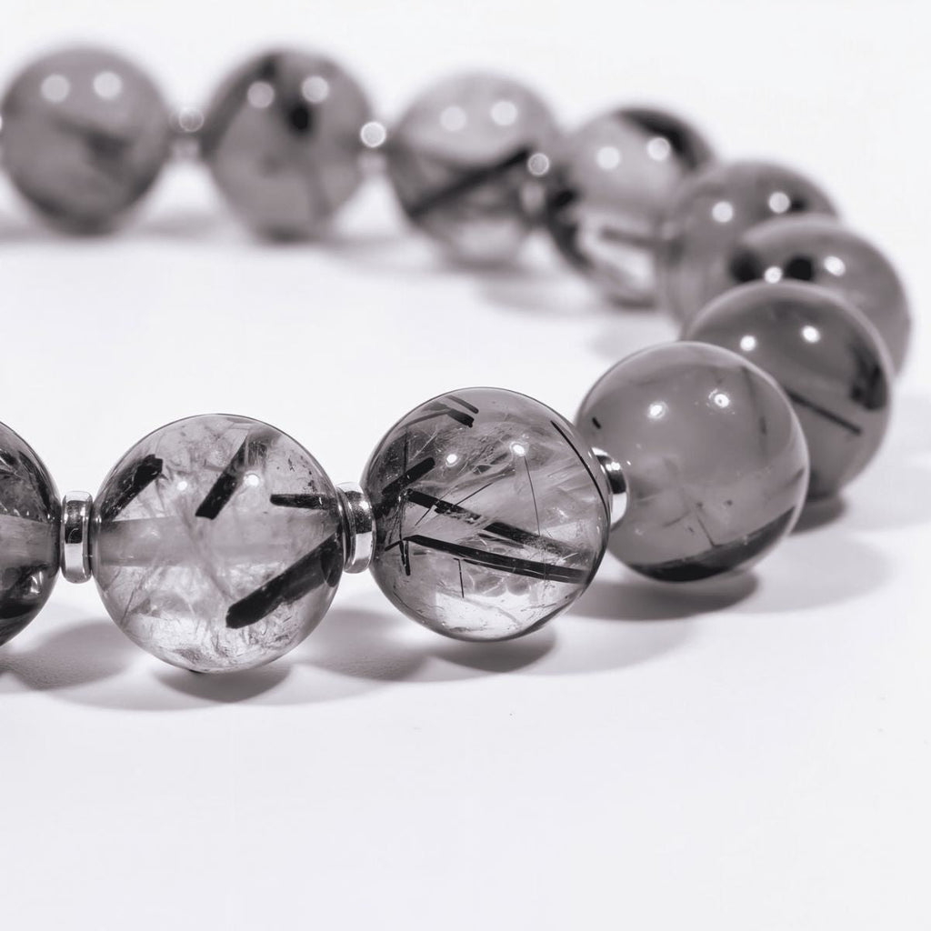 Calm Armor Black Rutilated Quartz Bracelet by JWPatronus – natural crystal bracelet for women