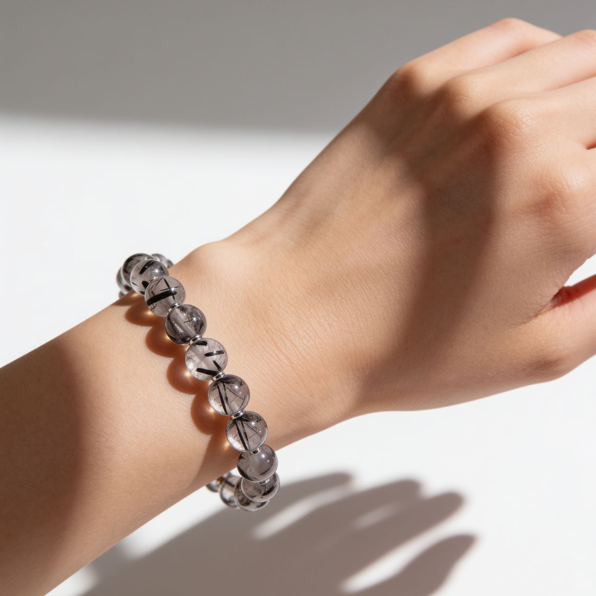 Calm Armor Black Rutilated Quartz Bracelet by JWPatronus – natural crystal bracelet for women