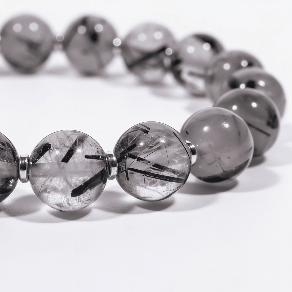 Calm Armor Black Rutilated Quartz Bracelet by JWPatronus – natural crystal bracelet for women