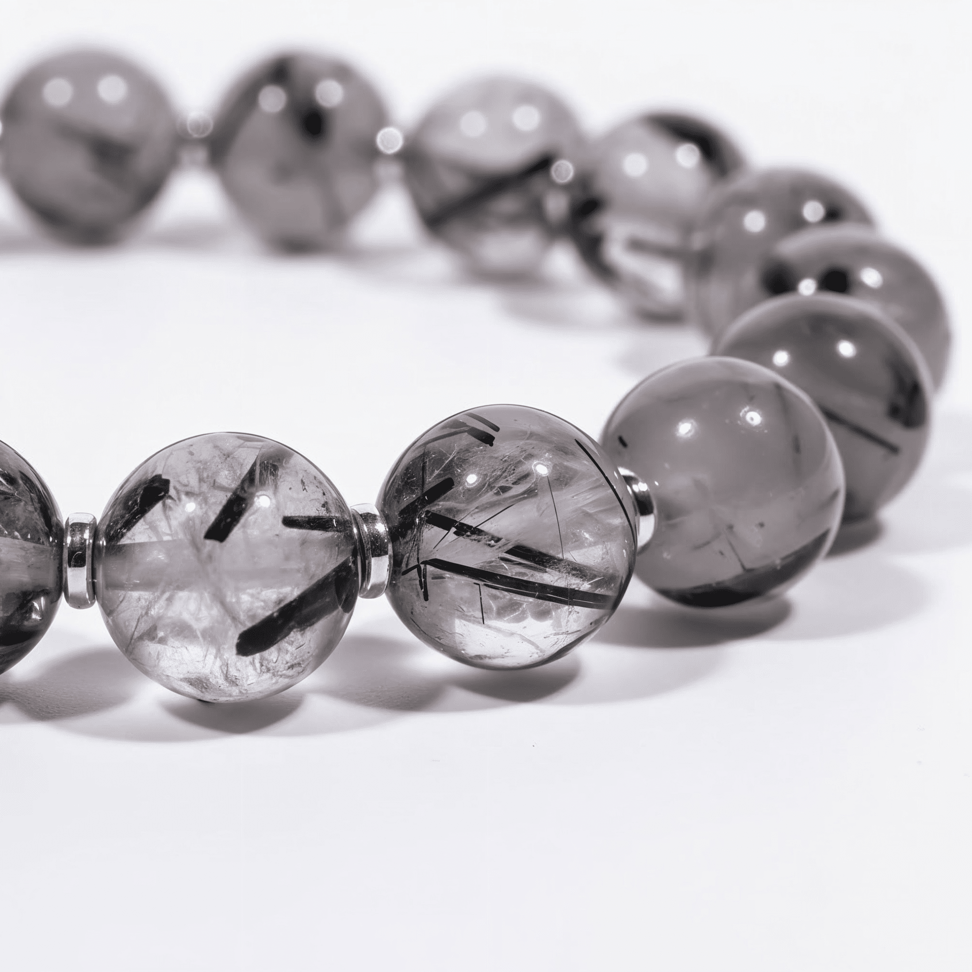 Calm Armor Black Rutilated Quartz Bracelet by JWPatronus – natural crystal bracelet for women