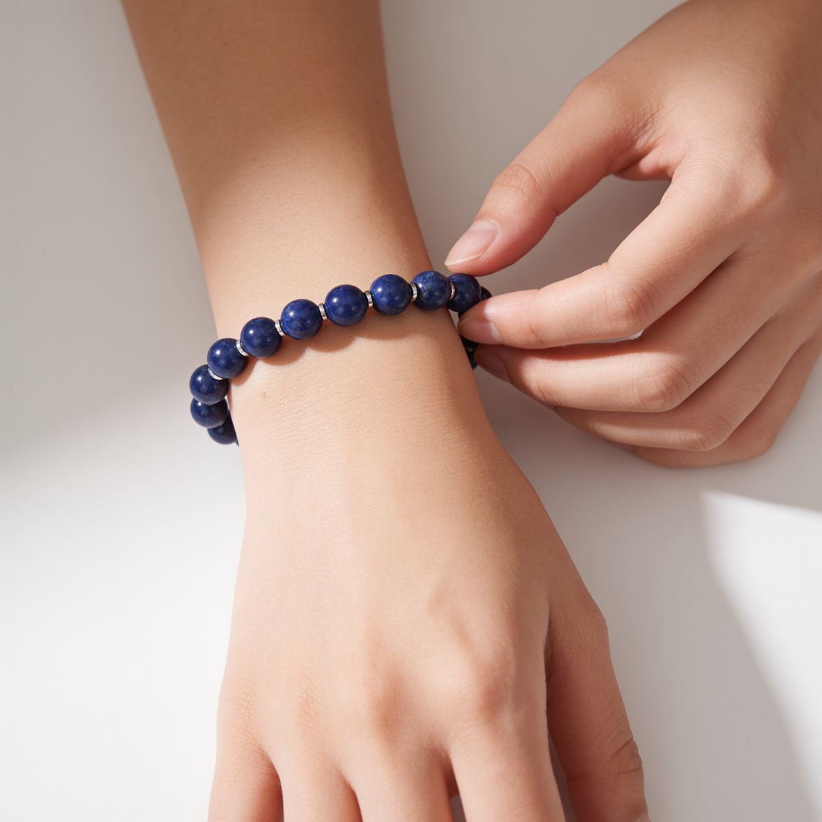 Celestial Lapis Lazuli Beaded Bracelet by JWPatronus – natural crystal bracelet for women
