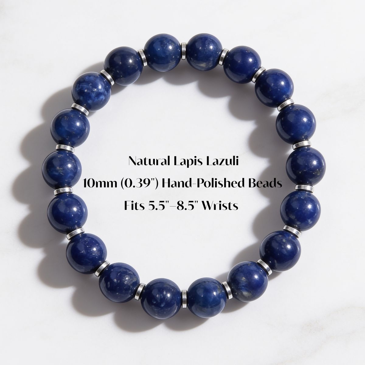 Celestial Lapis Lazuli Beaded Bracelet by JWPatronus – natural crystal bracelet for women