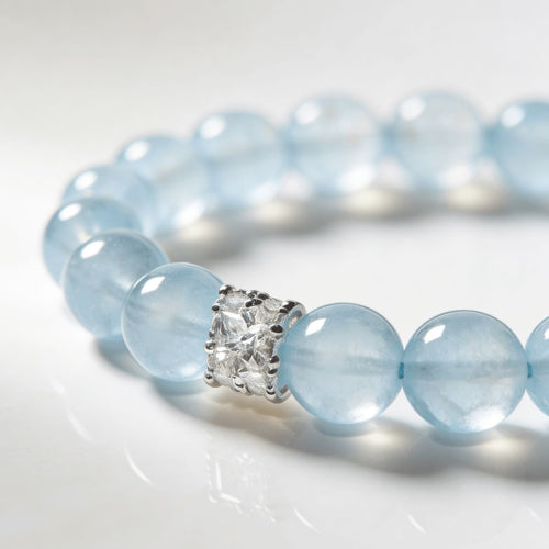 Coastal Elegance Aquamarine Bracelet by JWPatronus – natural crystal bracelet for women