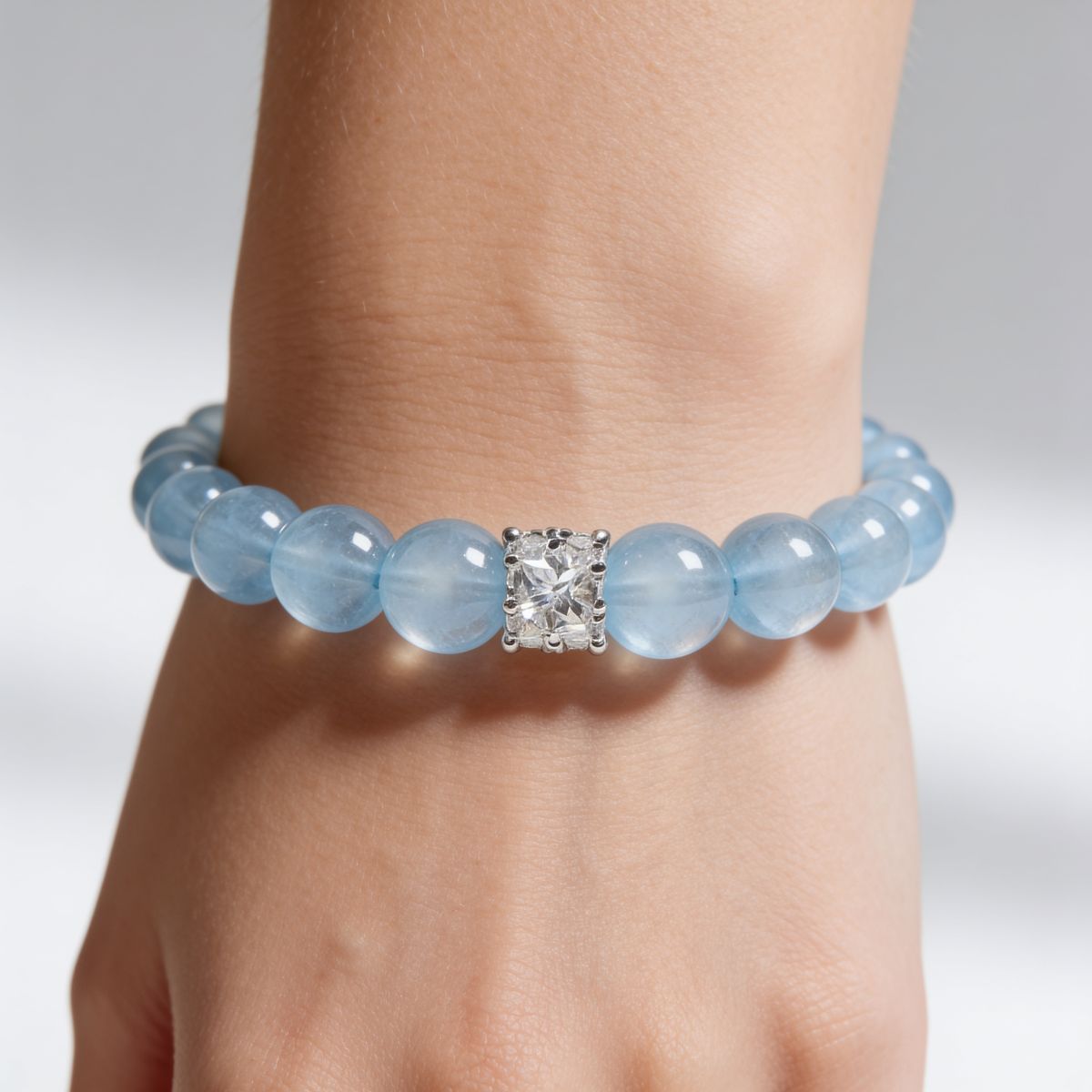 Coastal Elegance Aquamarine Bracelet by JWPatronus – natural crystal bracelet for women