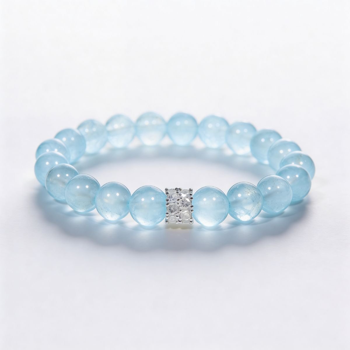 Coastal Elegance Aquamarine Bracelet by JWPatronus – natural crystal bracelet for women