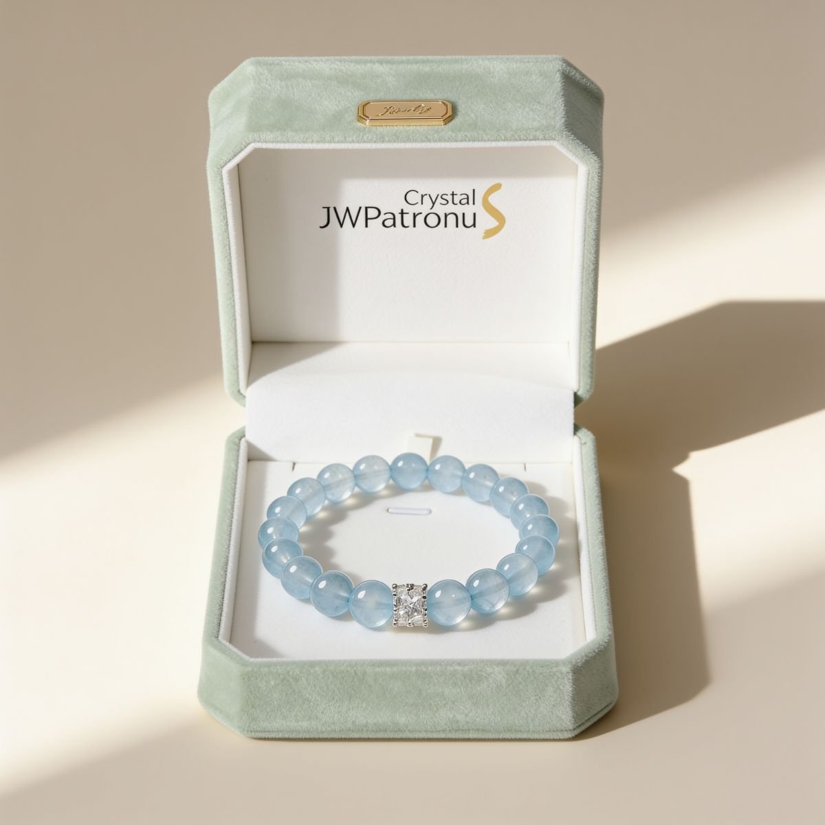 Coastal Elegance Aquamarine Bracelet by JWPatronus – natural crystal bracelet for women