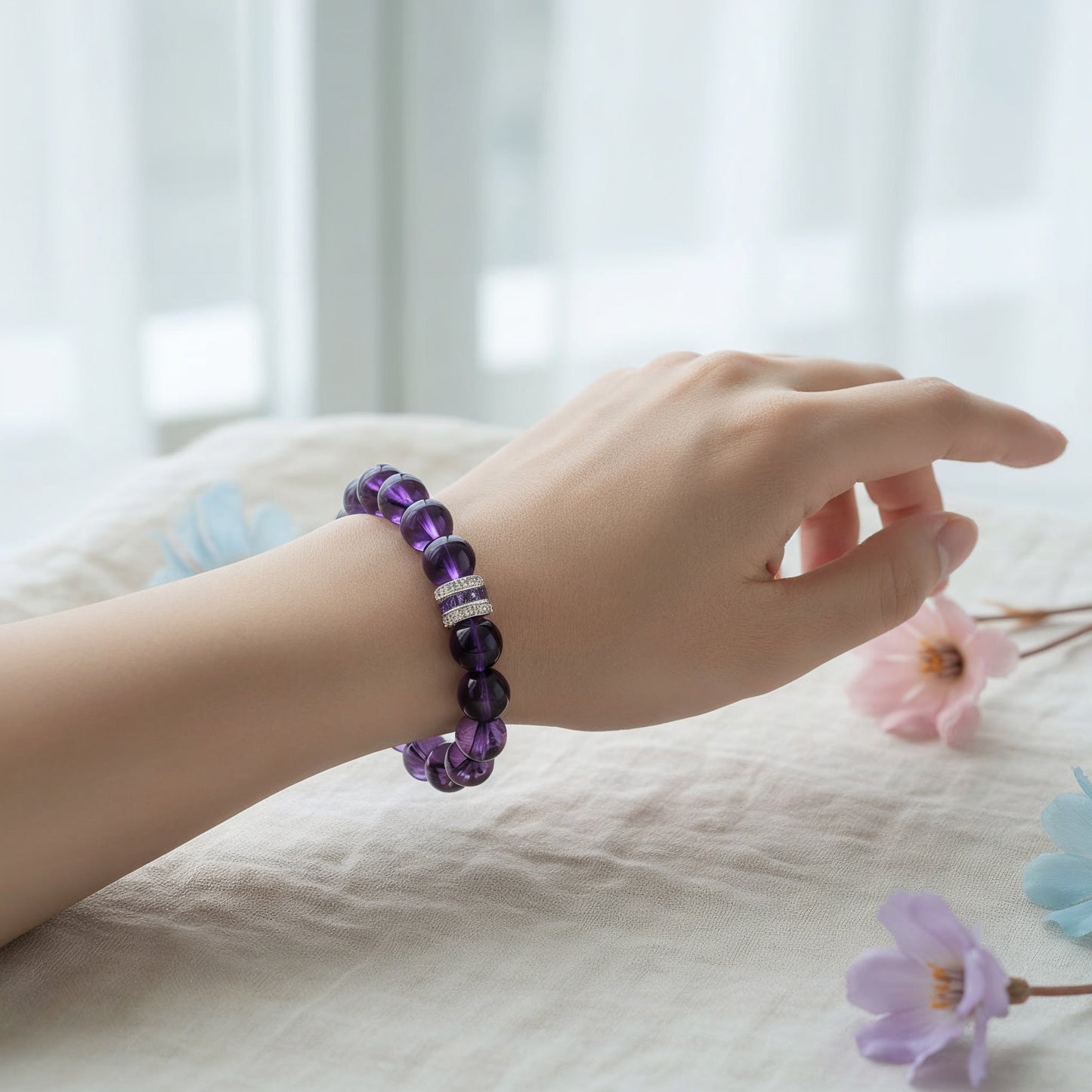 Eternal Elegant Amethyst Bracelet by JWPatronus – natural crystal bracelet for women