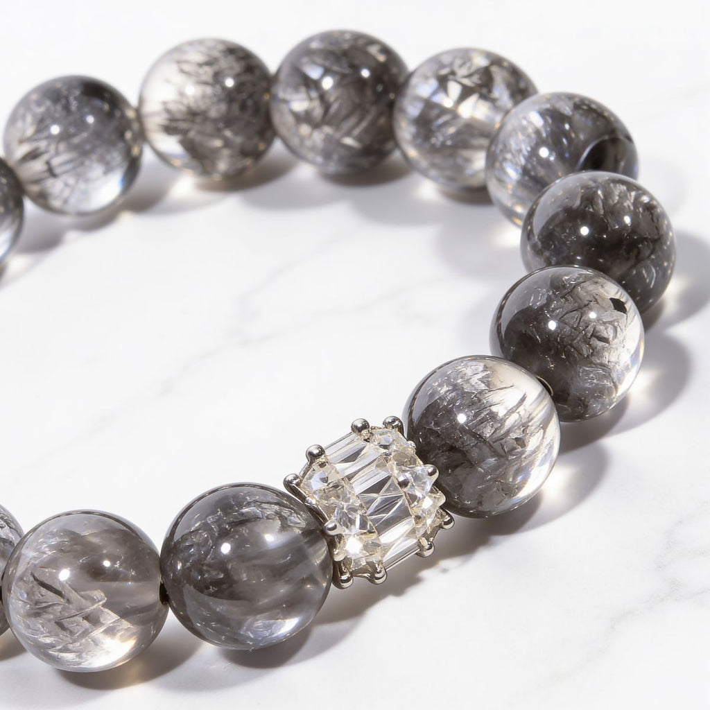 Ethereal Harmony Silver Quartz Bracelet by JWPatronus – natural crystal bracelet for women