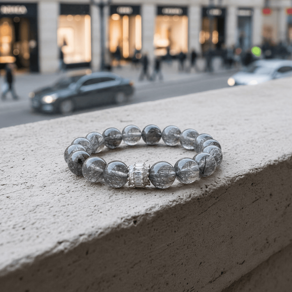 Ethereal Harmony Silver Quartz Bracelet by JWPatronus – natural crystal bracelet for women