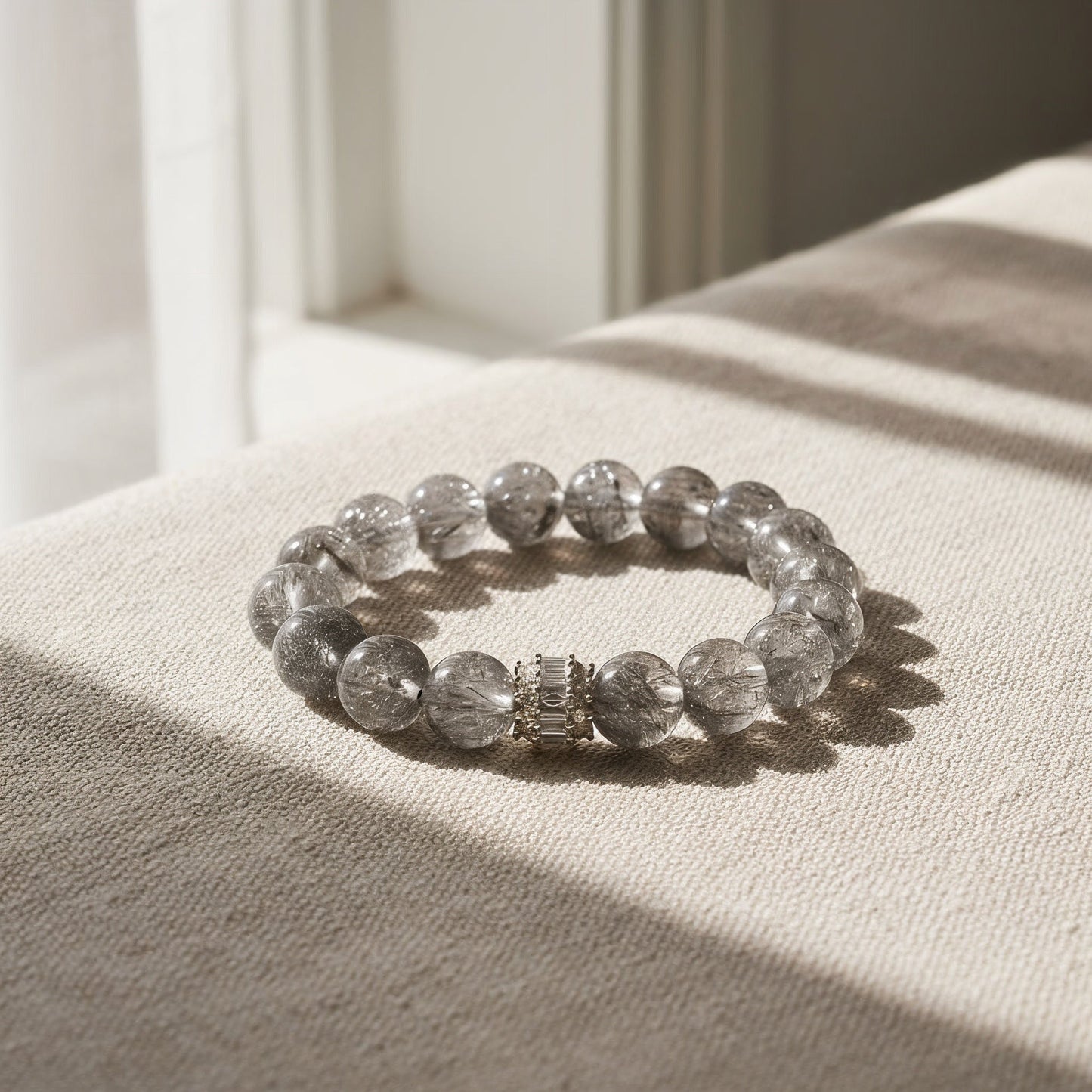 Ethereal Harmony Silver Quartz Bracelet by JWPatronus – natural crystal bracelet for women