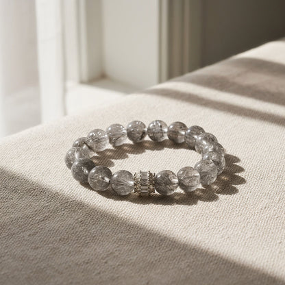Ethereal Harmony Silver Quartz Bracelet by JWPatronus – natural crystal bracelet for women