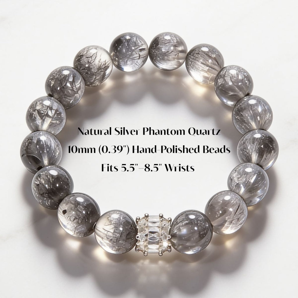 Ethereal Harmony Silver Quartz Bracelet by JWPatronus – natural crystal bracelet for women
