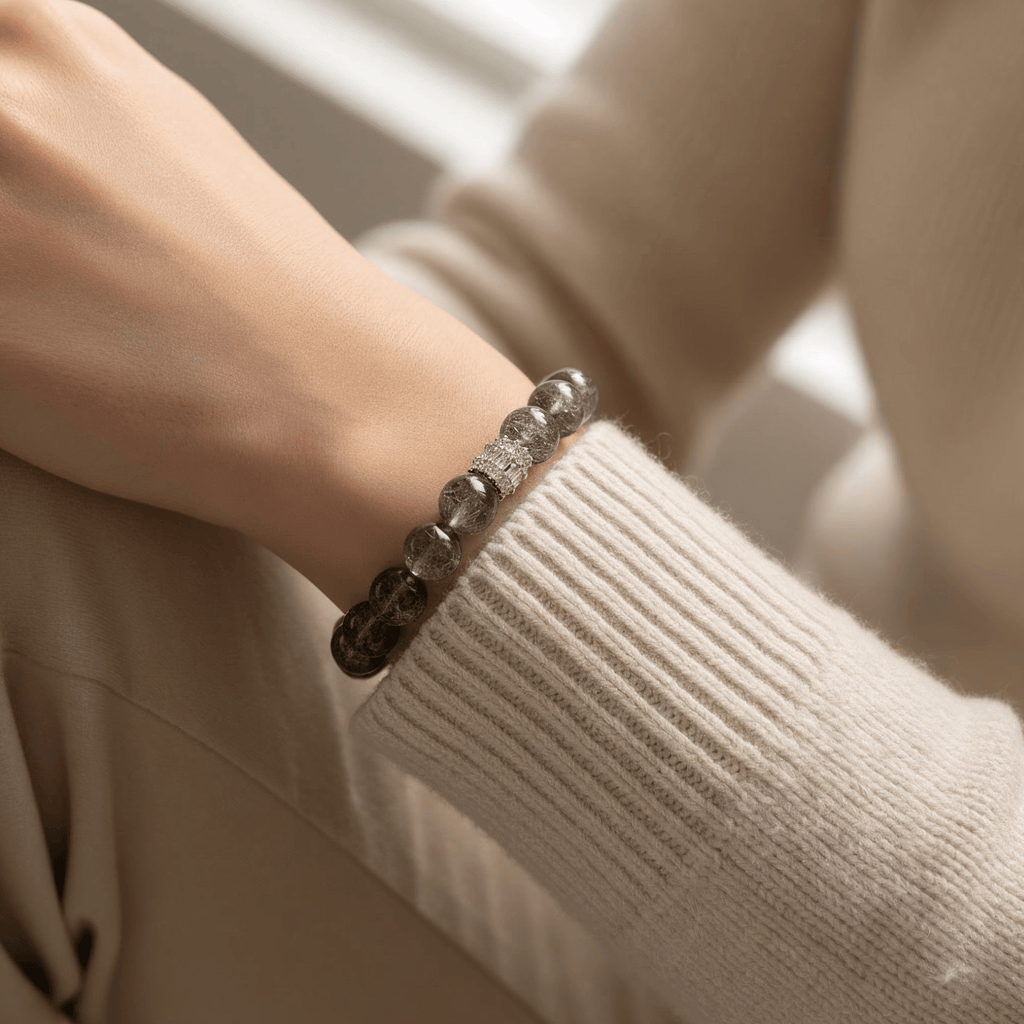 Ethereal Harmony Silver Quartz Bracelet by JWPatronus – natural crystal bracelet for women