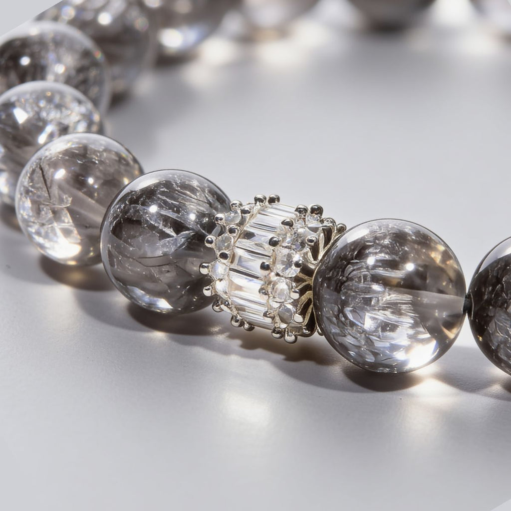 Ethereal Harmony Silver Quartz Bracelet by JWPatronus – natural crystal bracelet for women