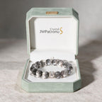 Ethereal Harmony Silver Phantom Quartz bracelet presented in a JWPatronus keepsake gift box
