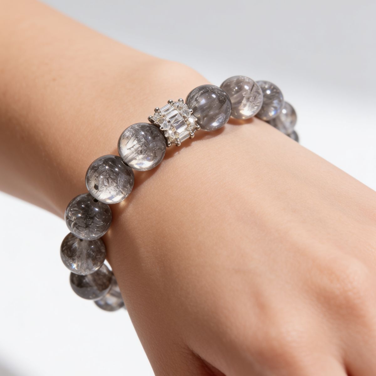 Ethereal Harmony Silver Quartz Bracelet by JWPatronus – natural crystal bracelet for women