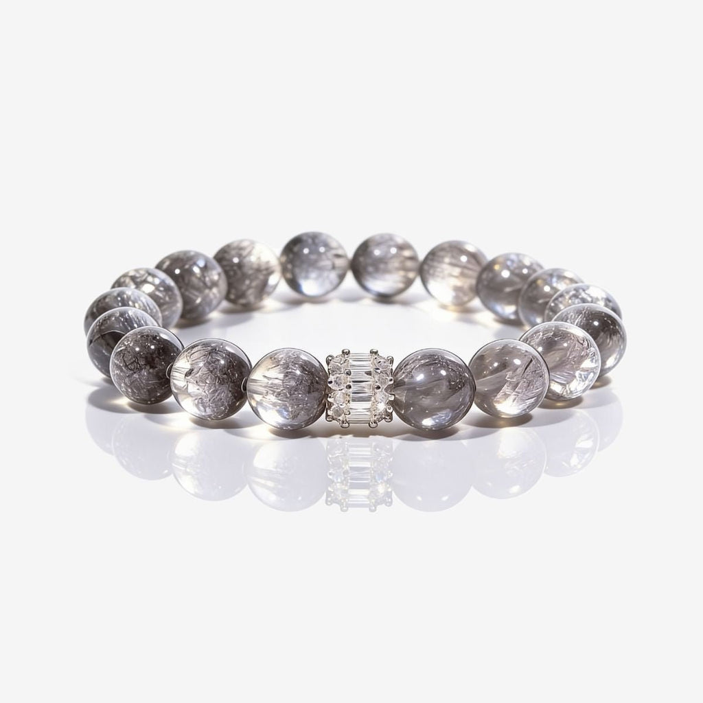 Ethereal Harmony Silver Quartz Bracelet by JWPatronus – natural crystal bracelet for women